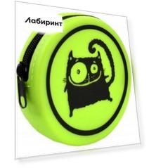 Кошелёк силиконовый "Зеленый кот", 10.5х10.5х2.5 см. (54266)