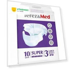 Подгузники для взрослых TerezaMed Super Large одноразовые впитывающие на липучках 100-150 см 10 штук