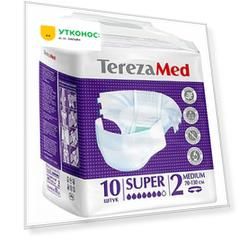 Подгузники для взрослых TerezaMed Super Medium одноразовые впитывающие на липучках 70-130 см 10 штук