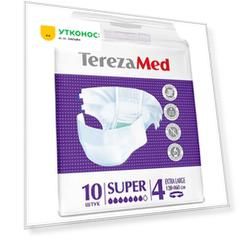 Подгузники для взрослых TerezaMed Super XL одноразовые впитывающие на липучках 120-160 см 10 штук