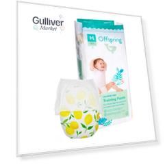 Offspring трусики-подгузники, M 6-11 кг. 42 шт. расцветка Лимоны