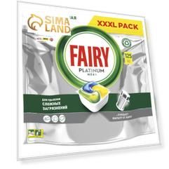 Ср-во для мытья посуды, FAIRY Platinum All in, в капсулах для посудомоечных машин, 125 шт