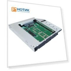 Переходник Optibay AgeStar SMNF2S для установки в ноутбук/моноблок SSD/HDD SATA/ mSATA/ M.2 вместо DVD-привода (12,7mm) SMNF2S