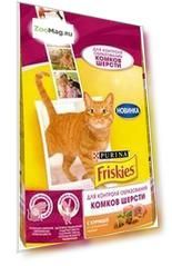 Friskies / Сухой корм Фрискис для кошек Контроль образования комков шерсти Курица