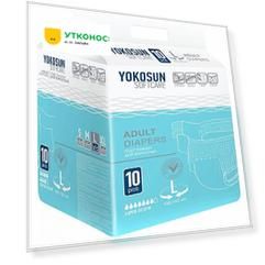 Подгузники на липучках YokoSun для взрослых размер L 10 штук