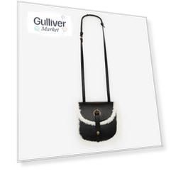 Сумка из искусственной кожи с наружными меховыми швами Gulliver