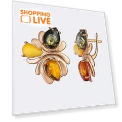 Серьги с янтарем разных оттенков Ages of Amber
