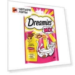 Dreamies Лакомство Подушечки с говядиной и сыром (60 гр.) для кошек