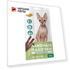 Мнямс Лакомые палочки для кошек с уткой и кроликом, 13,5 см, 3х5 г