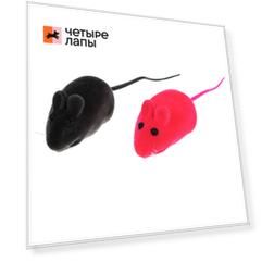 Petmax Игрушка для кошек Мышка велюр разноцветная с пищалкой 17 см
