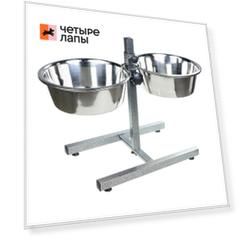 Petmax Стойка-кормушка металлическая для собак, 2 миски по 4 л