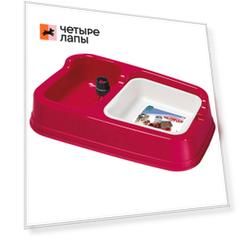Georplast Миска с автопоилкой для кошек и собак, 34х20,5 см, красная
