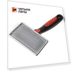 Pet Line Пуходерка для кошек с каплей металлическая средняя