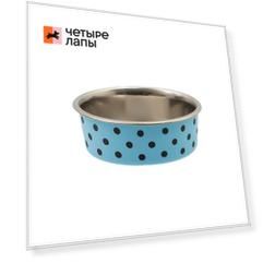 Petmax Миска металлическая с рисунком тяжелое прорезиненное дно 14см
