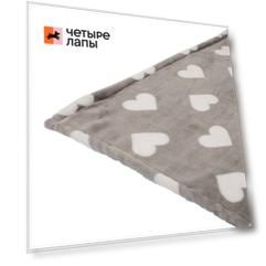 Rurri Плед для кошек и собак 100х75см Сердца серый