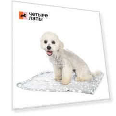 Rurri Плед Альв для кошек и собак, 70x100 см, лапки на сером