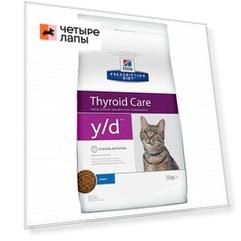 Hill's Prescription Diet y/d Thyroid Care сухой корм для кошек, 1,5кг
