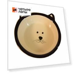 Petmax Миска с ушками 14см белая керамика