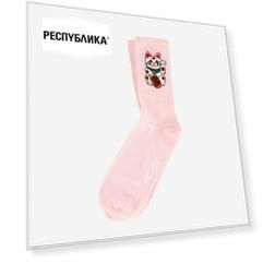 Носки 7 пятниц Кот-талисман, 35-40, розовые