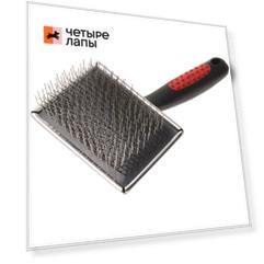 Pet Line Пуходерка для кошек длинный корд супержесткая металлическая