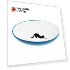 Petmax Миска для кошек 15,5 см синяя керамика