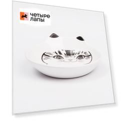 Petmax Миска керамическая овальная с ушками для кошек, 190 мл, 14,8x5 см