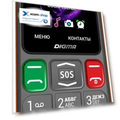 Мобильный телефон Digma Linx S240 32MB, 2Sim, 2.44", 0.08Mpix, microSD, серо-оранжевый (1154160)