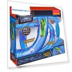 Конструктор Bondibon Развлекательная игра Гонки в трубе (37 деталей)