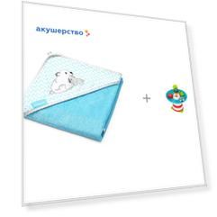 BabyOno Полотенце бамбуковое 100х100 и Игрушка для ванной Yookidoo Фонтан Утиные гонки