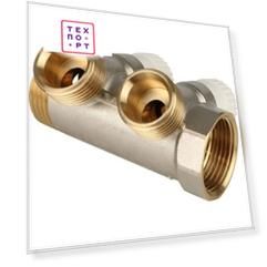 Коллектор STOUT распределительный 1'' на 2 выхода 3/4''ЕК (SMB 6851 013402)