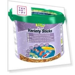 Корм Tetra Pond Variety Sticks Complete Food Blend for All Pond Fish смесь трёх видов палочек для прудовых рыб 10л