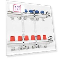 Коллекторная группа Uni-Fitt 1''х3/4'' 6 выходов с регулировочными и термостатическими вентилями (441E4306)