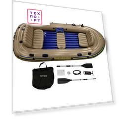 Надувная лодка Intex Экскурсия-5 (до 455кг) 366х168х43см + весла/насос, (68325)