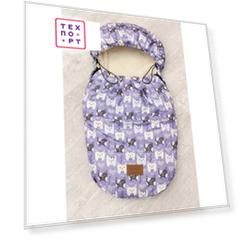 Конверт меховой AmaroBaby little friend 80х45 собачки (сирень) (amaro-60lf-ss)