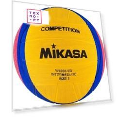 Мяч для водного поло Mikasa W6008W р.2, jun, резина, вес 300-320 г, дл.окр. 58-60см, жел-син-роз