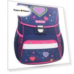 Herlitz Ранец Loop Blue Hearts, синий/розовый