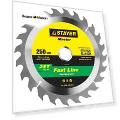 STAYER Fast Line 250 x 30мм 24Т, диск пильный по дереву, быстрый рез, 3680-250-30-24