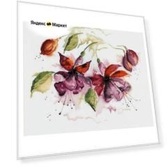 Lanarte набор для вышивания Фуксия в акварели,PN-0008026, зеленый/розовый/оранжевый, 49 х 39 см