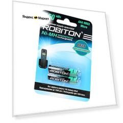 Аккумулятор Ni-Mh 550 мА·ч 1.2 В ROBITON DECT AAA HR03 Micro 550, в упаковке: 2 шт.