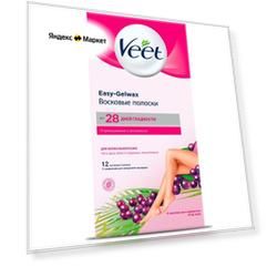 Veet Восковые полоски Easy Gelwax с маслом ши и ароматом ягод для нормальной кожи 30 г 12 шт.