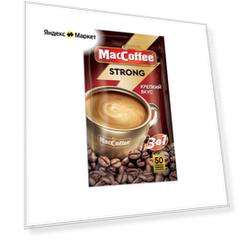 Растворимый кофе MacCoffee Strong 3 в 1, в пакетиках, 50 уп., 900 г