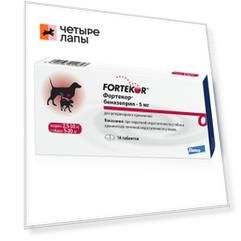 Elanco Фортекор Таблетки для собак с сердечной недостаточностью и кошек с хронической почечной недостаточностью, 5 мг, 14 шт.