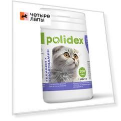 Polidex Гелабон плюс Кормовая добавка с глюкозамином для укрепления связок, суставов и хрящей у кошек, 200 таблеток