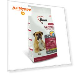 1st Choice Senior Sensitive Skin&Coat All Breeds Сухой корм для пожилых собак всех пород с чувствительной кожей и шерстью (с ягненком, рыбой и рисом), 2,72 кг