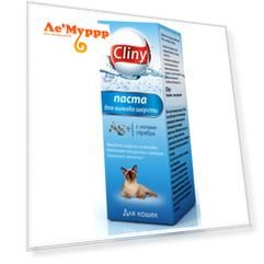 Cliny Паста для кошек для выведения шерсти (с ионами серебра), 30 мл