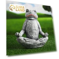 Садовая фигура  "Лягушка медитирует" серая, 23х22х12,5см