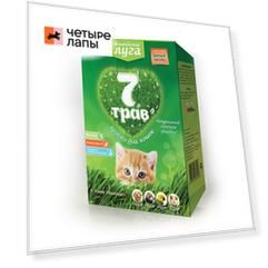 Альпийские луга Семь трав Травка для кошек (лоток), 75г
