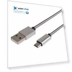 Кабель интерфейсный  Rexant 18-4241 microUSB, шнур в металлической оплетке серебристый (10шт)