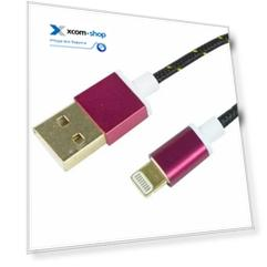 Кабель интерфейсный  Rexant 18-4245 для iPhone 5/6/7 моделей, шнур в тканевой оплетке черный (10шт)