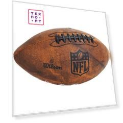 Мяч для американского футбола Wilson NFL Jr team Logo, WTF1534XBNFL, синт.кожа ПУ,бут.камера, маш.сш.,коричн